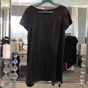 Black Faux Leather Dress
